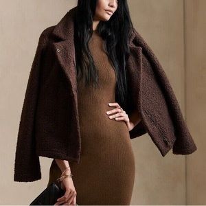 Banana Republic Boucle Sherpa Moto Jacket, Sz XS NEW